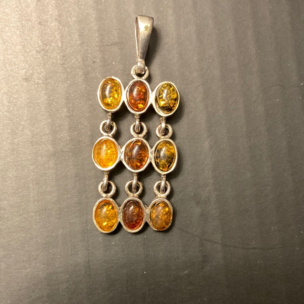 Sterling Silver Amber Pendant